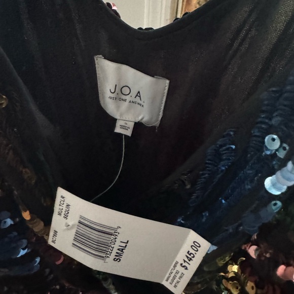 J.O.A Just One Answer dress. Black with Multi-color sequins - Picture 2 of 4